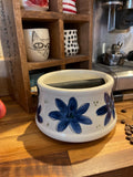 Boîte à marc de café knock box fleurs bleues
