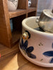 Boîte à marc de café knock box fleurs bleues