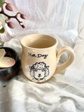 Mug avec chien caniche et inscription “hotdog”