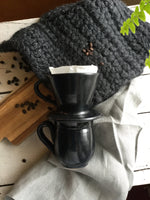 Porte-filtre à café en porcelaine noire collection Kuro Tōki  黒陶器.