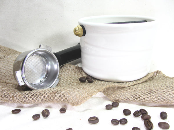 Boîte à marc de café knock box blanche – poterie weilbrenner lebeau