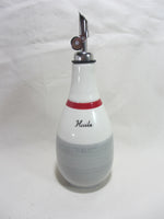 The Oil  or Vinegar Bottle grey and red sock