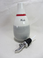 The Oil  or Vinegar Bottle grey and red sock