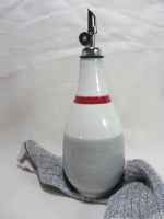 The Oil  or Vinegar Bottle grey and red sock