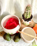 Yarn bowl - Knitting Bowl With Holes for knitting needles - with a cactus design