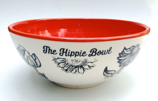 Hippie Bowl, perfect for poke bowls,Beautiful Salad Bowl, Fruit Bowl. Perfect for a Hippie Decor. Ceramic Ramen Bowl