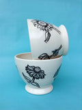 Coffee bowl white, Amsterdam collection with flowers