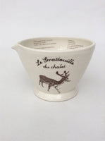 Bol avec gratte ail intégré .Garlic butter dish,ceramic cookware,gift for chef, ginger grater with deers