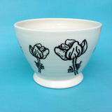 Coffee bowl white, Amsterdam collection with flowers