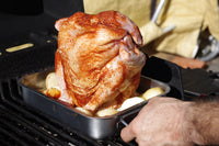 Rotisserie verticale à poulet en céramique.Vertical poultry roaster for BBQ