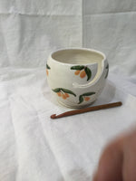 knitting bowl, Yarn Holder, soft peaches pattern,perfect knitting gift