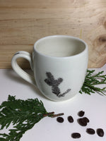 Coffee mug of the cabin with a deer and a french inscription "le mug du chalet"