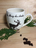 Coffee mug of the cabin with a deer and a french inscription "le mug du chalet"