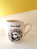Vincent Van Gogh inspiration mug, dog design with an inscription "Van Dogh" left handed or right handed available
