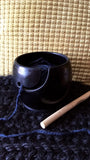 Bol à tricot noir collection 黒陶器 Kuro tōki .Black yarn bowl for crochet or knitting