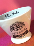 Bol à café avec  un chat représentant Frida Kahlo, bowl with a cat representing Frida Kahlo