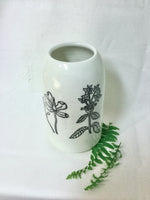 Vase à fleurs en porcelaine avec motif fleur  (prêt à livrer)